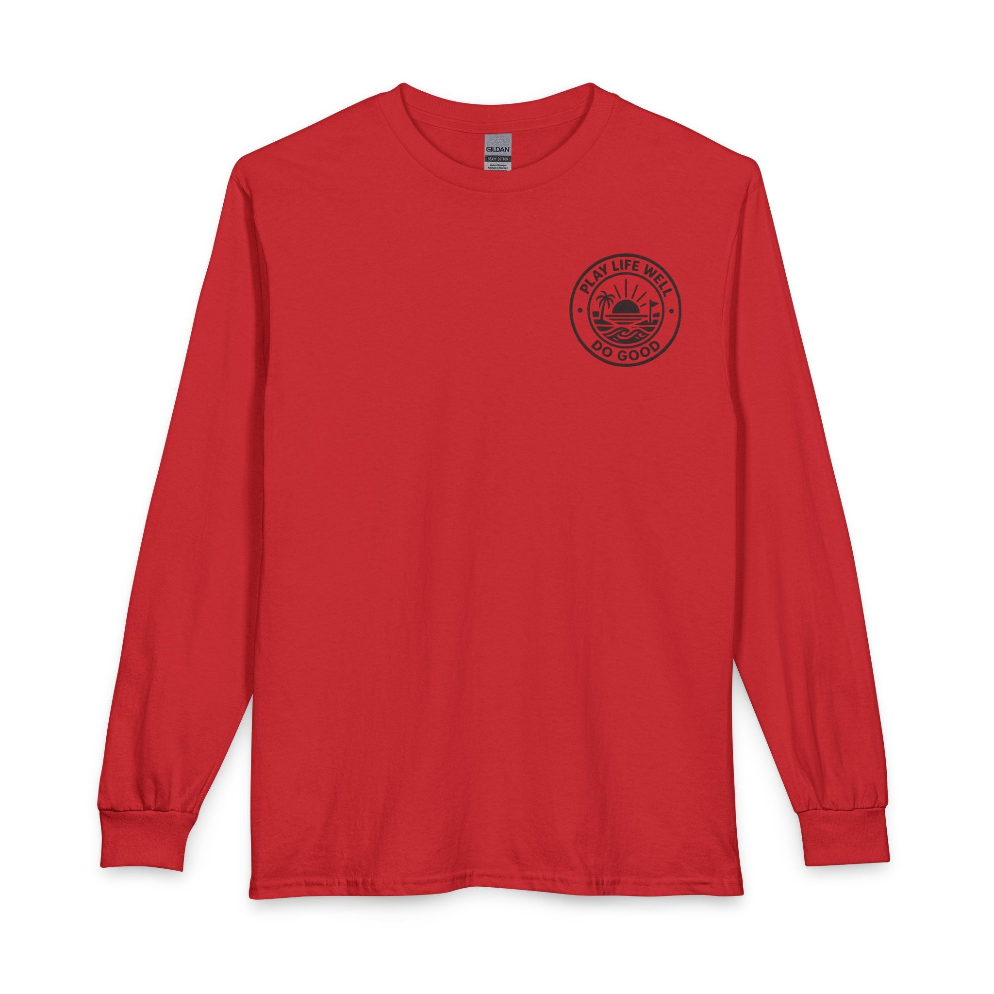 "Play Life Well" with Patriotic Eagle Vintage American Long Sleeve Crew