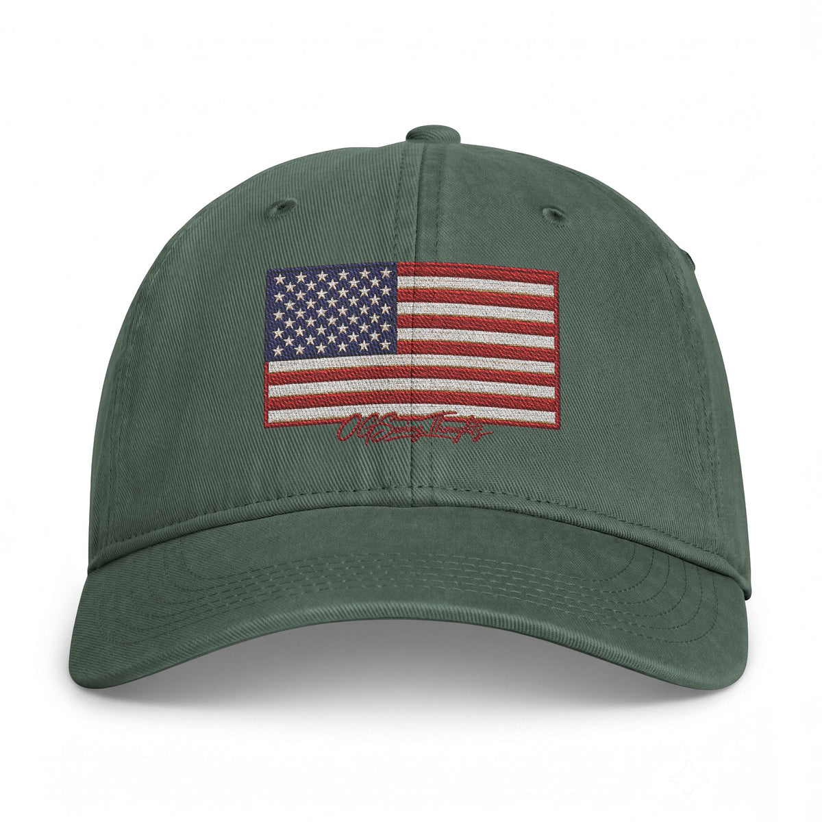 Embroidered Distressed American Flag Cap — Coastal Washed Baseball Hat