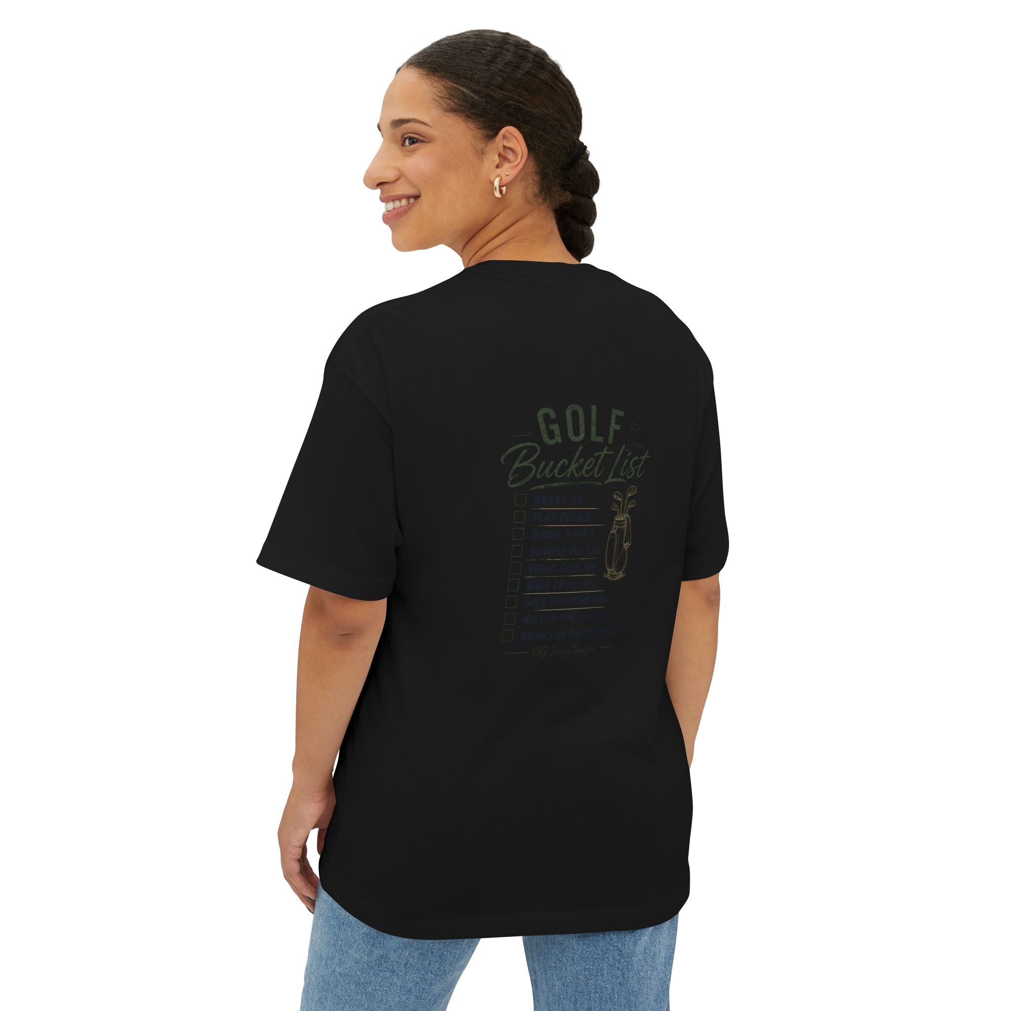 Golf Bucket List Tee — Casual Oversized Golf T‑Shirt