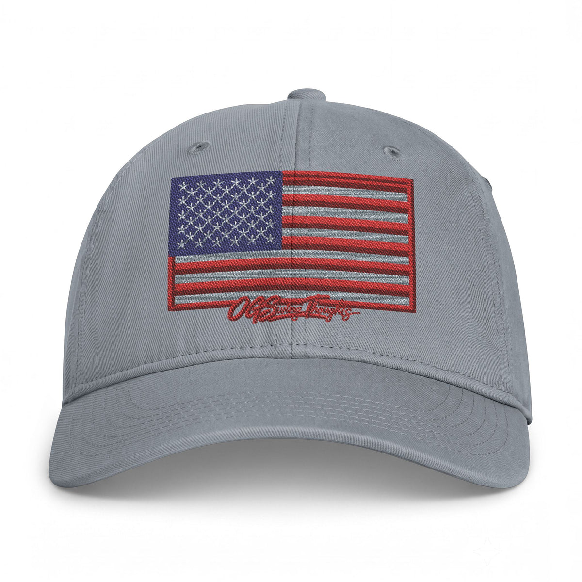 Embroidered Distressed American Flag Cap — Coastal Washed Baseball Hat