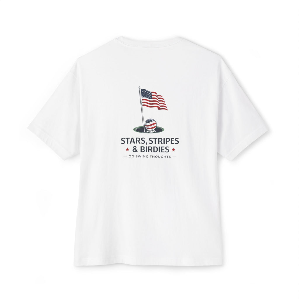 Patriotic Stars & Stripes Tee — American Flag & Golf Ball Graphic