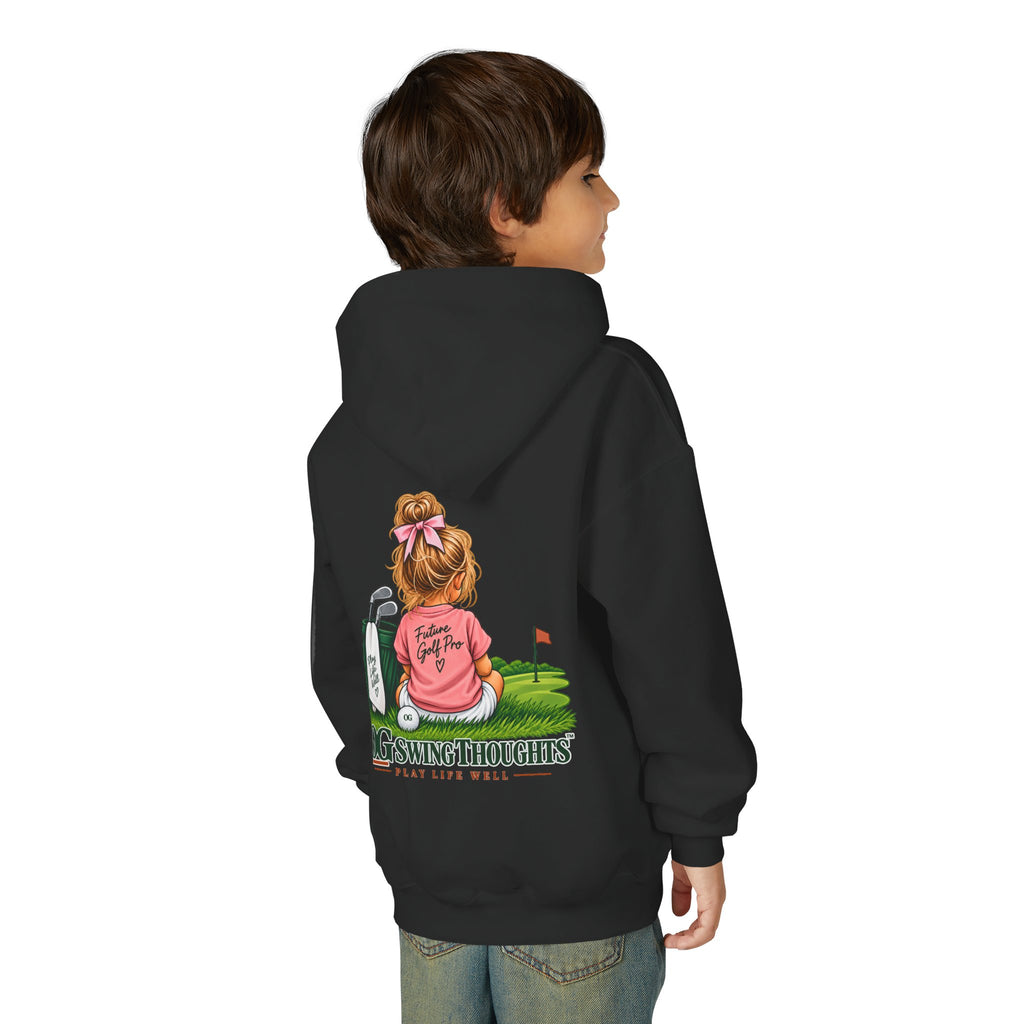 "Future Golf Pro" Youth Golf Hoodie — "OG Swing Thoughts" Cute Girl Golfer Graphic