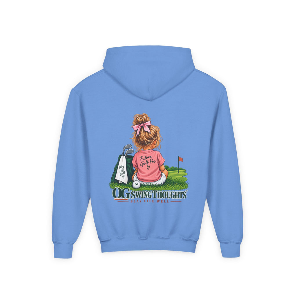 "Future Golf Pro" Youth Golf Hoodie — "OG Swing Thoughts" Cute Girl Golfer Graphic