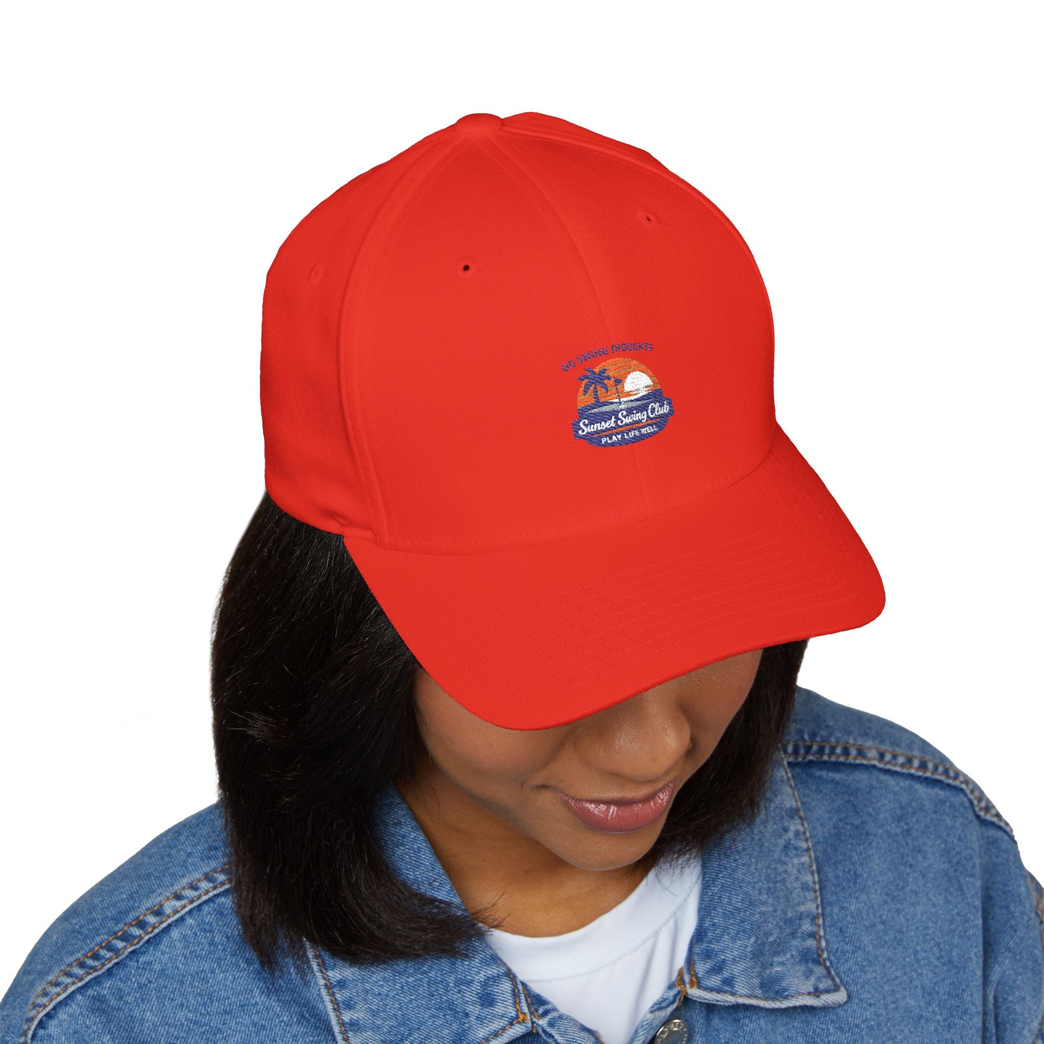 Embroidered Sunset Swing Club — Flex Fit Hat