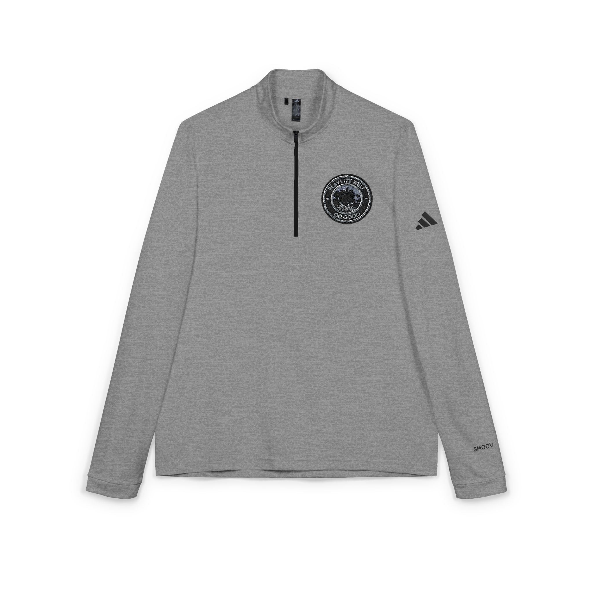 adidas Embroidered Play Life Well Do Good Quarter-Zip Pullover — Performance Golf Top
