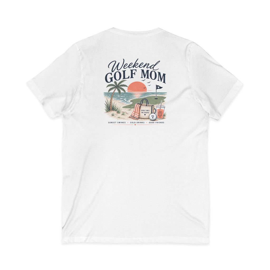 Weekend Golf Mom V-Neck Tee — Golfing Mom Graphic T-Shirt