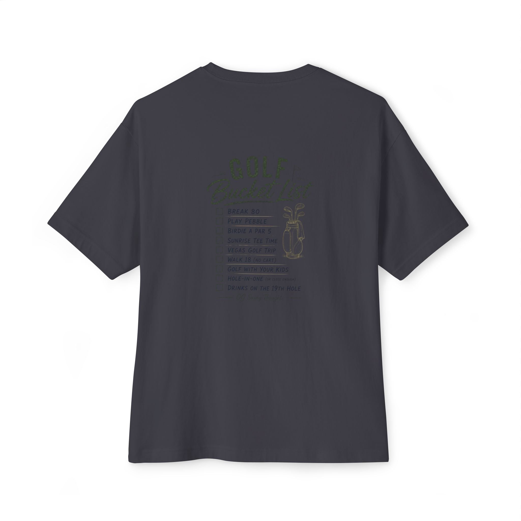 Golf Bucket List Tee — Casual Oversized Golf T‑Shirt