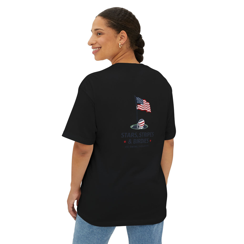 Patriotic Stars & Stripes Tee — American Flag & Golf Ball Graphic