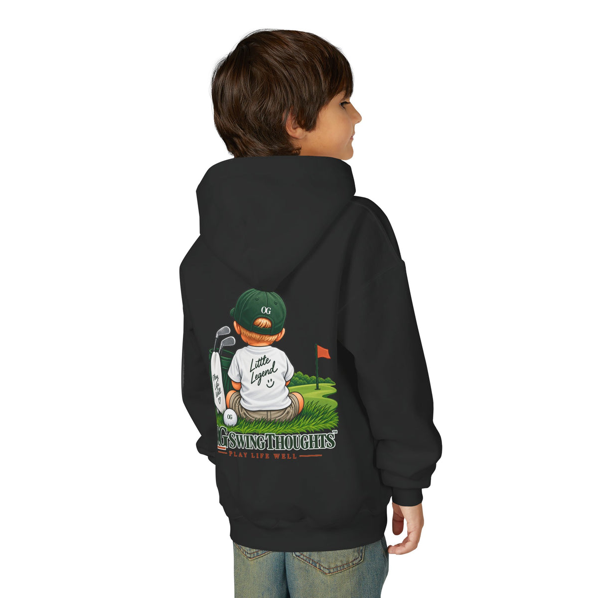 "Little Legend" Youth Golf Hoodie — "OG Swing Thoughts" Kids Golf Pullover