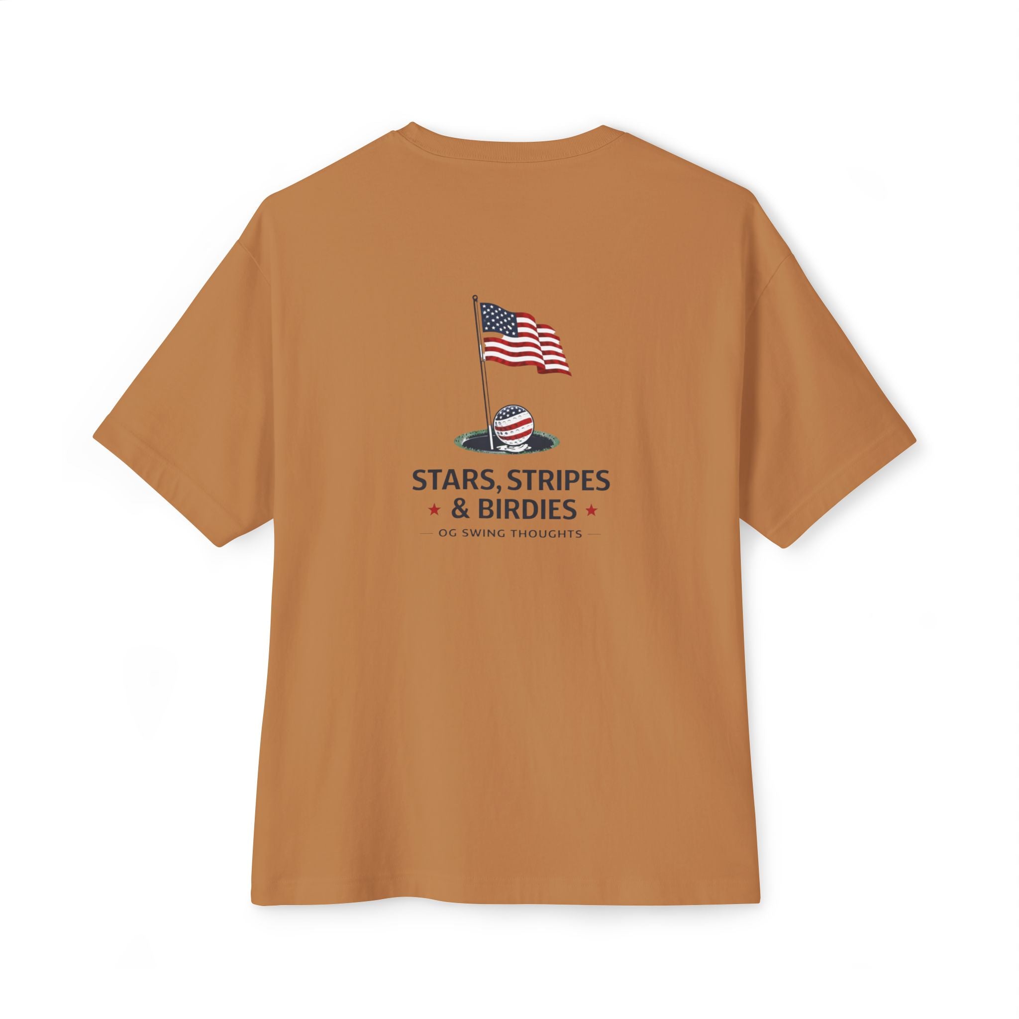 Patriotic Stars & Stripes Tee — American Flag & Golf Ball Graphic