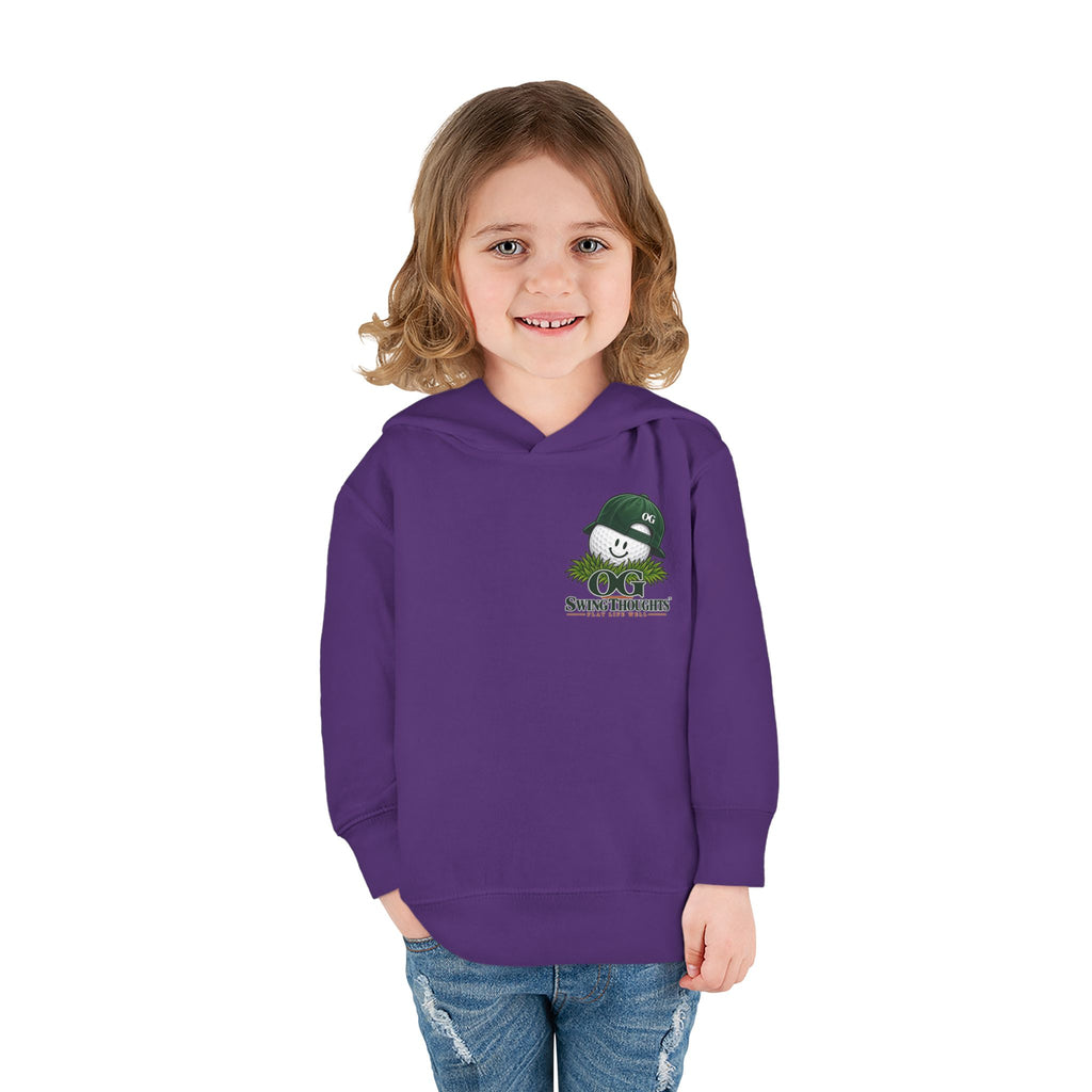 "Little Legend" Toddler Hoodie - 'OG Swing Thoughts' Cute Golf Kid Pullover Fleece