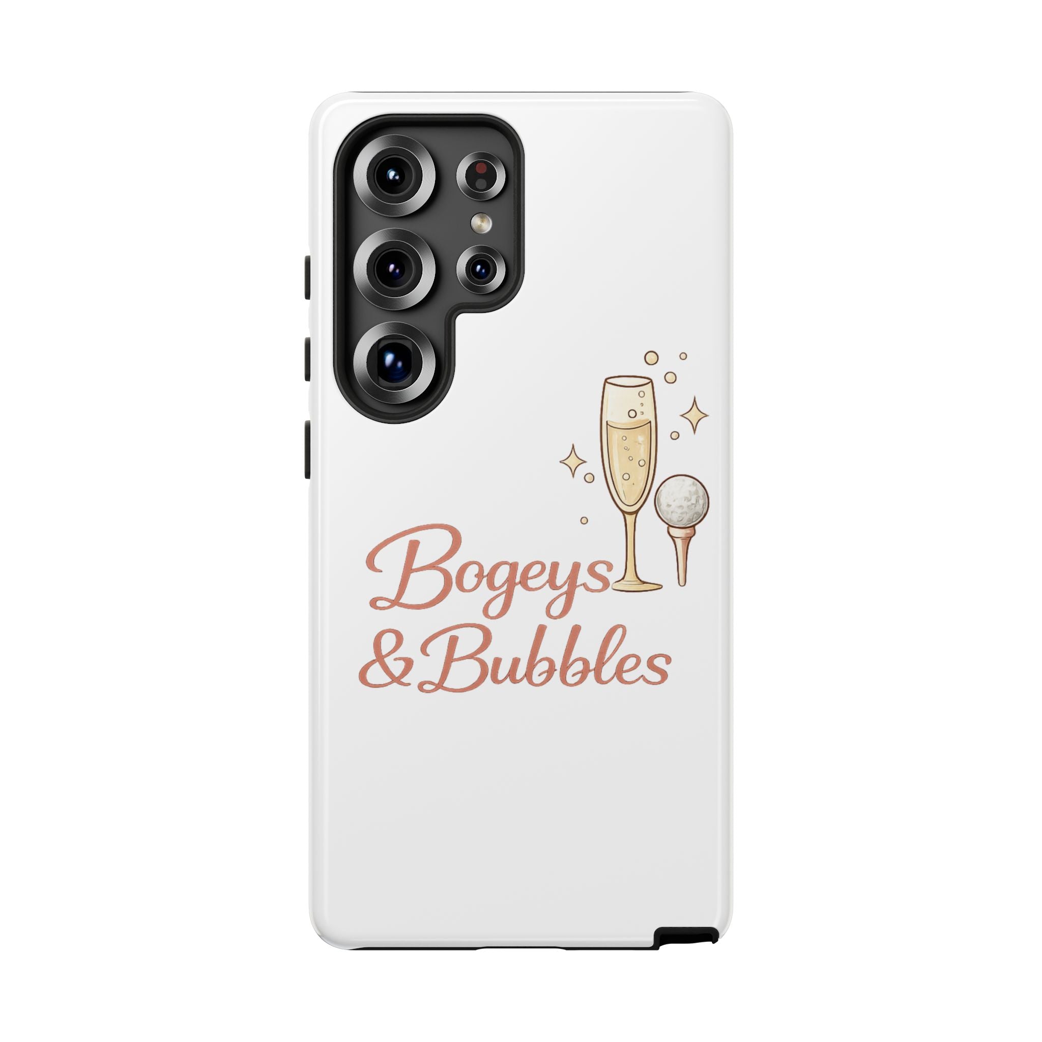 Phone Case — "Bogeys & Bubbles" Champagne Golf Design