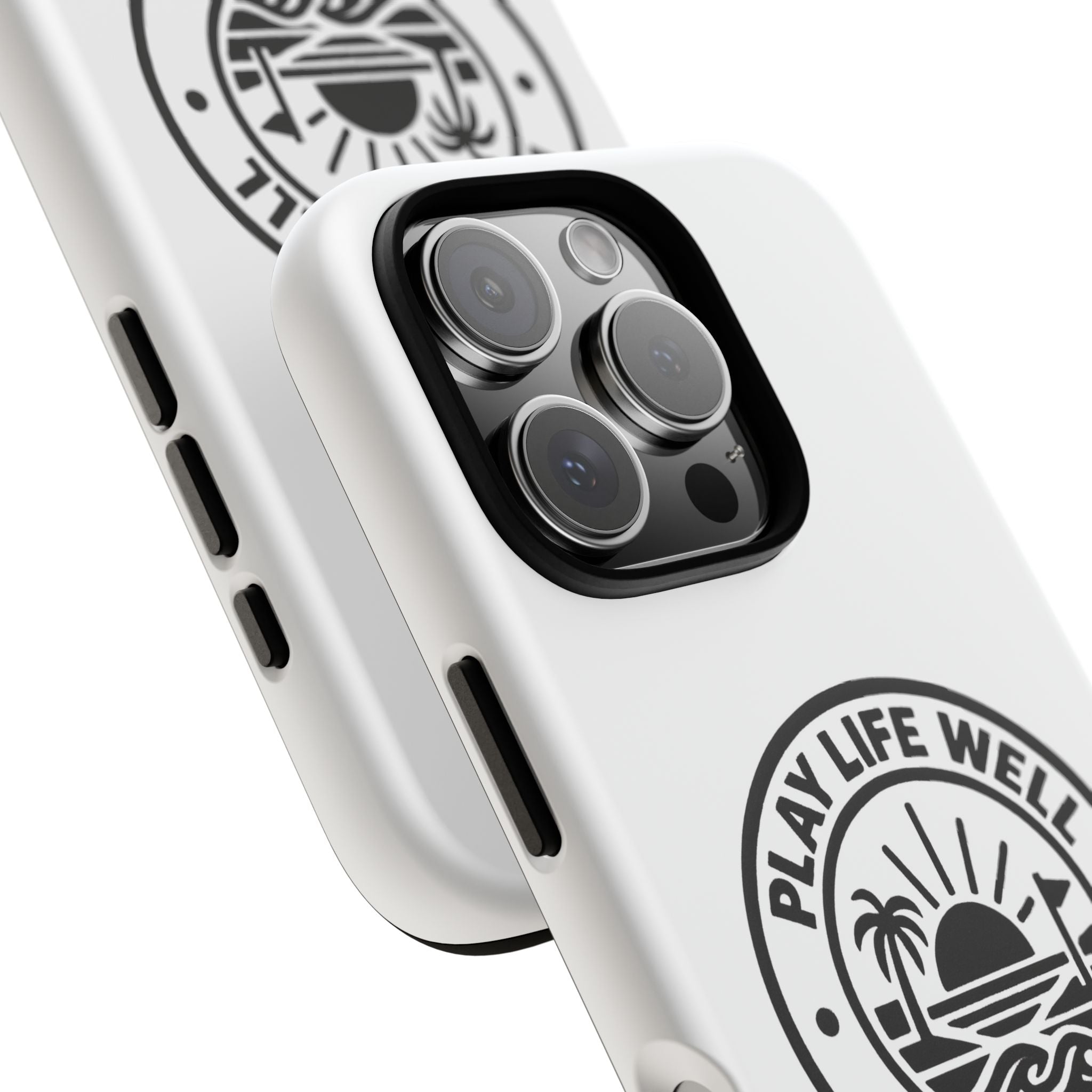 Phone Case — "Play Life Well, Do Good" Minimal Beach Badge