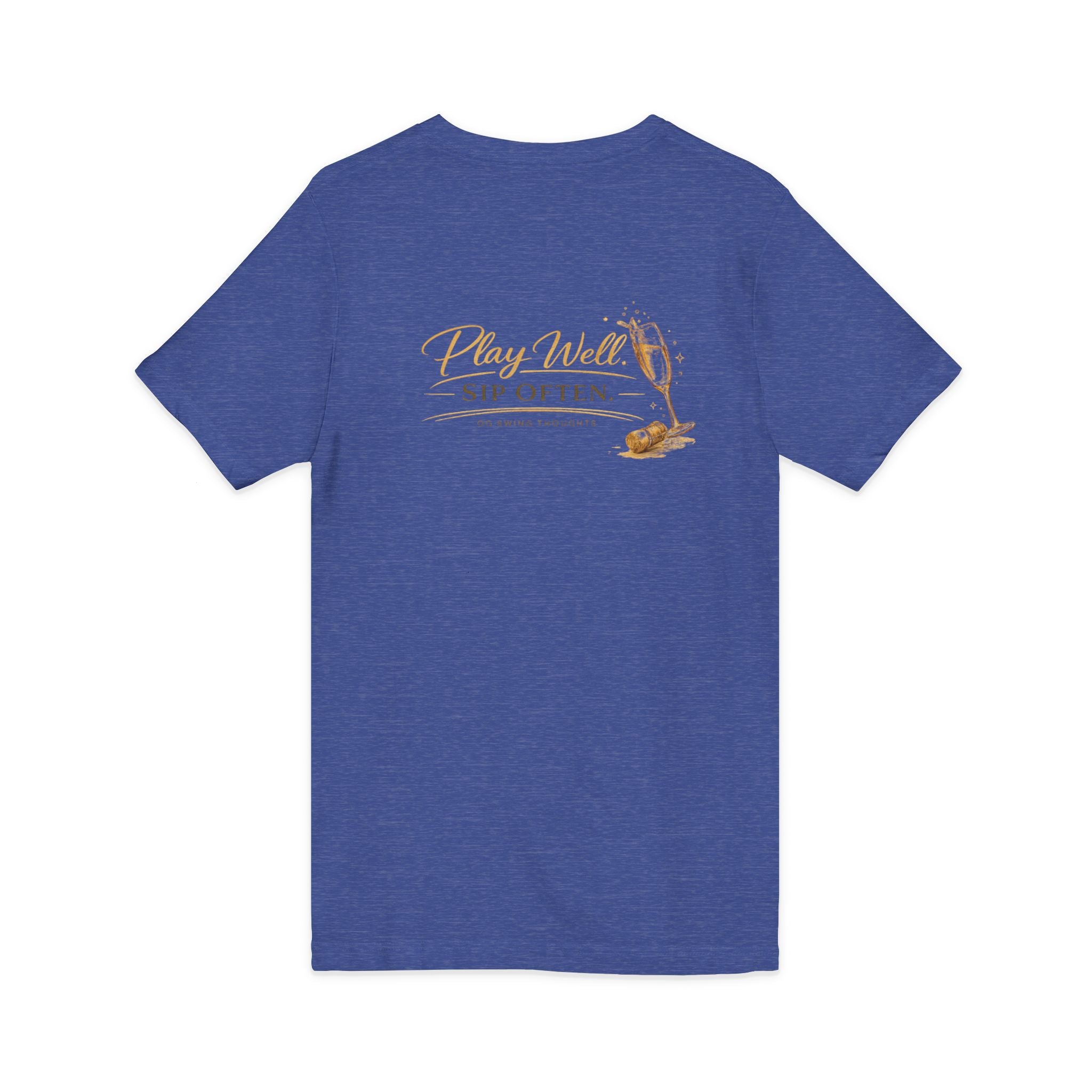 Bogeys & Bubbles V-Neck Tee — “Play Well, Sip Often”