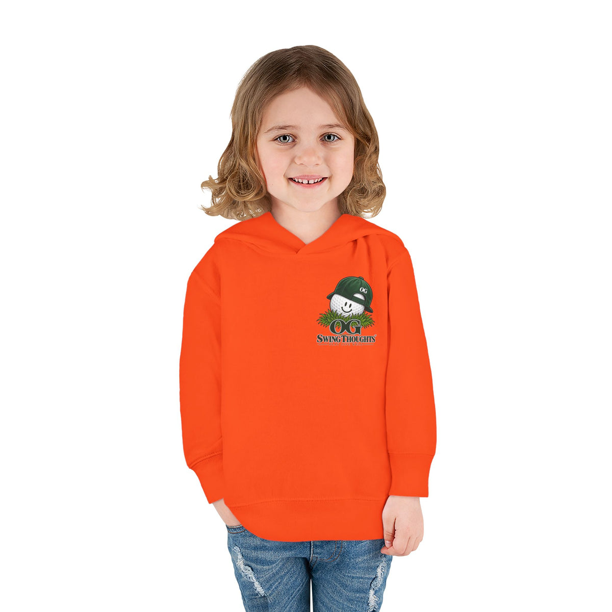 "Little Legend" Toddler Hoodie - 'OG Swing Thoughts' Cute Golf Kid Pullover Fleece