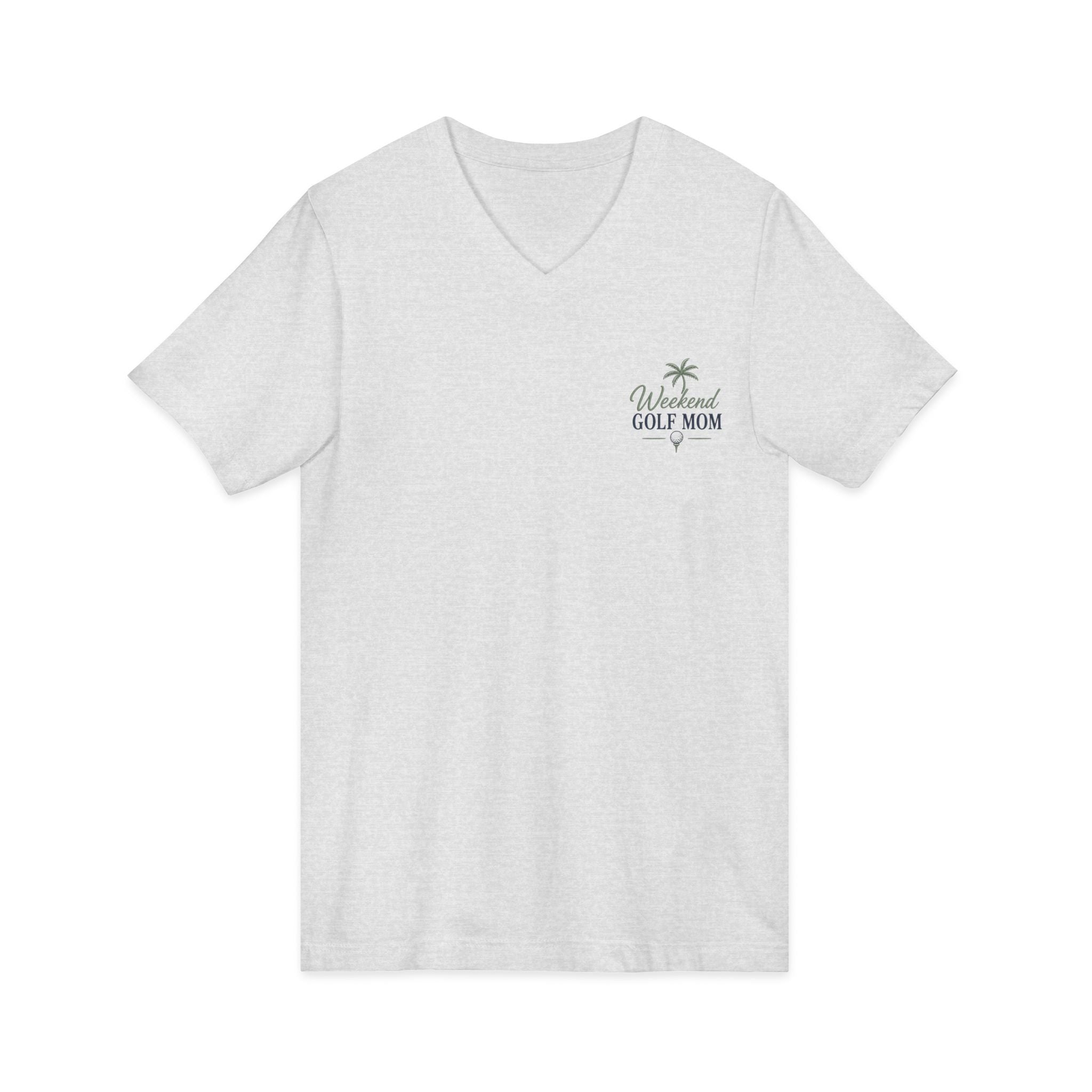 Weekend Golf Mom V-Neck Tee — Golfing Mom Graphic T-Shirt
