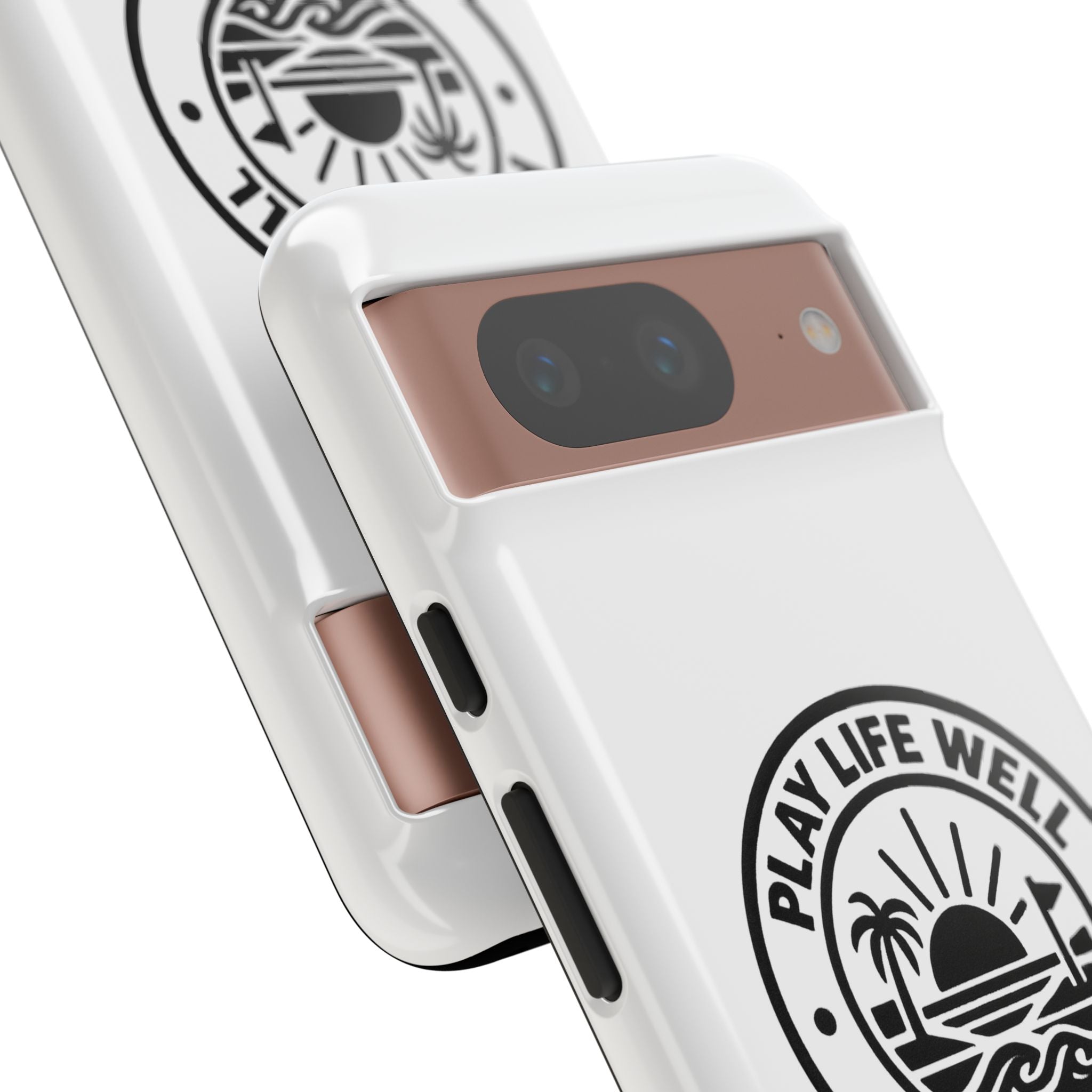 Phone Case — "Play Life Well, Do Good" Minimal Beach Badge