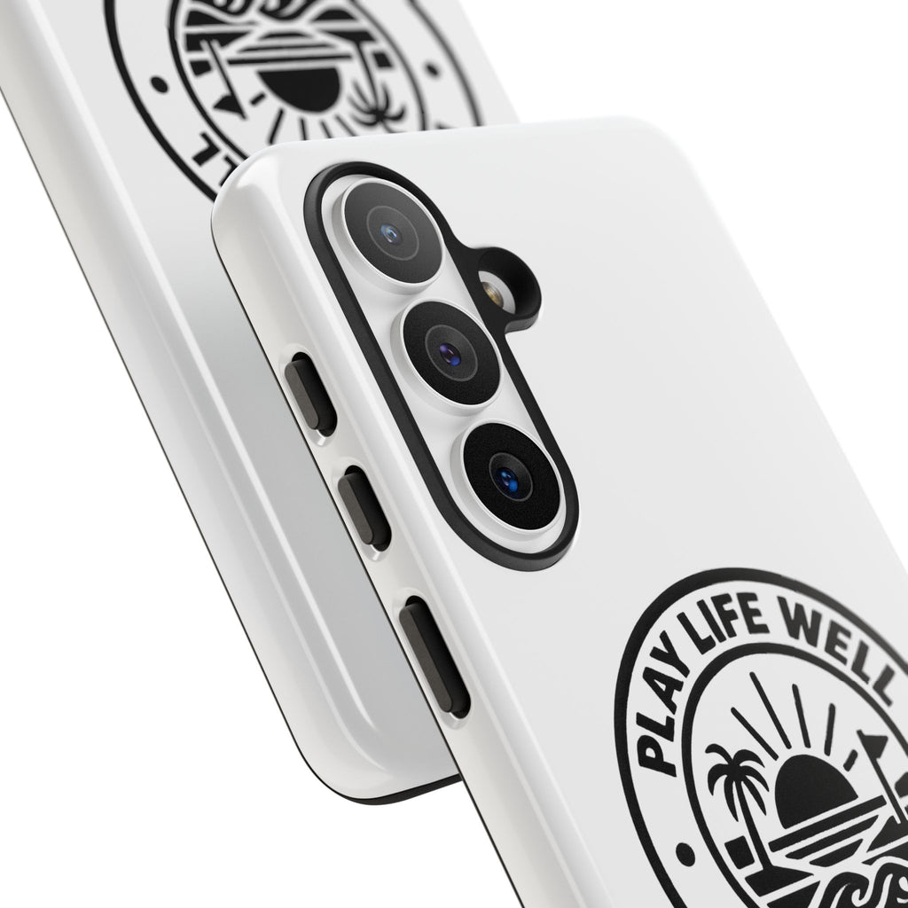Phone Case — "Play Life Well, Do Good" Minimal Beach Badge