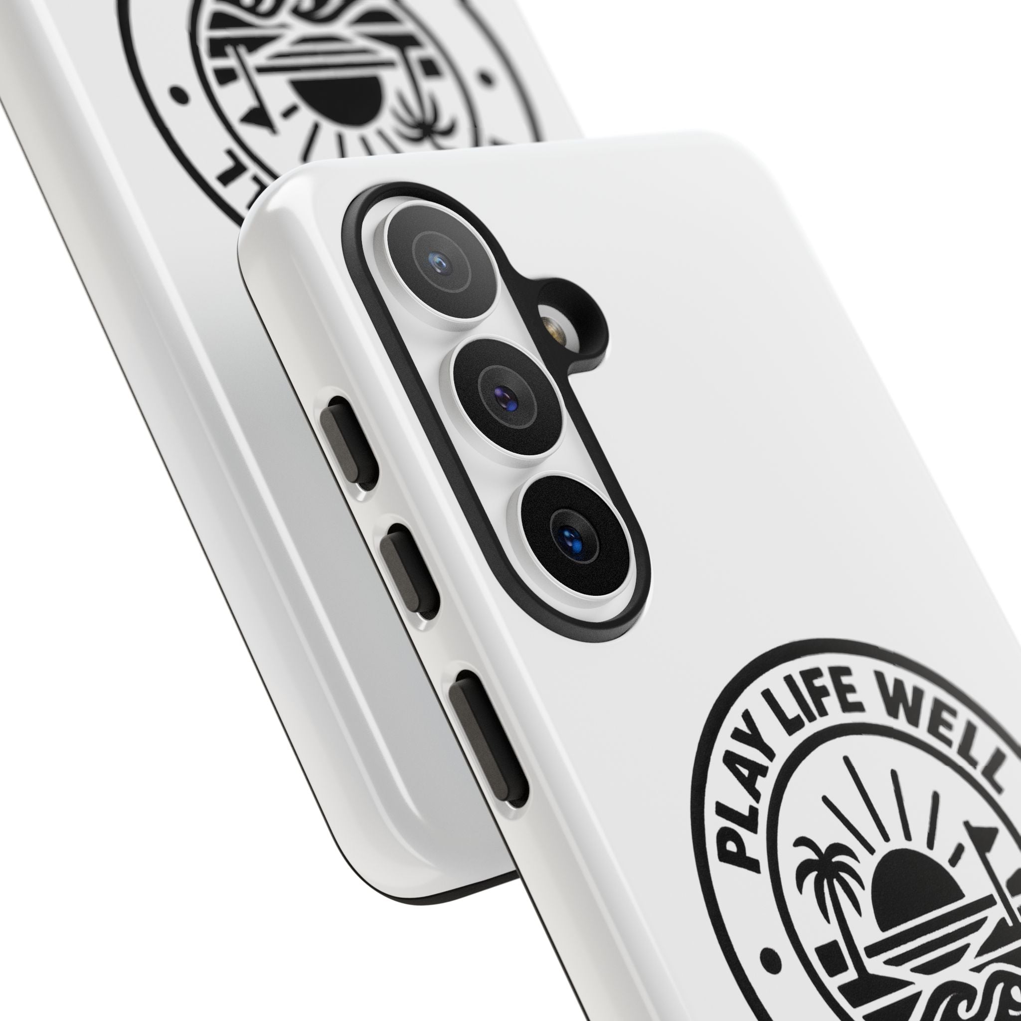 Phone Case — "Play Life Well, Do Good" Minimal Beach Badge