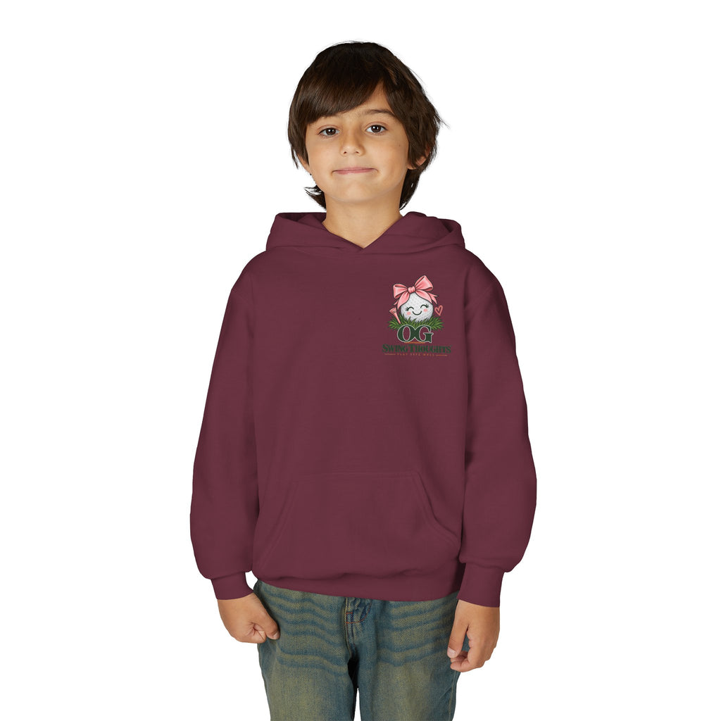 "Future Golf Pro" Youth Golf Hoodie — "OG Swing Thoughts" Cute Girl Golfer Graphic