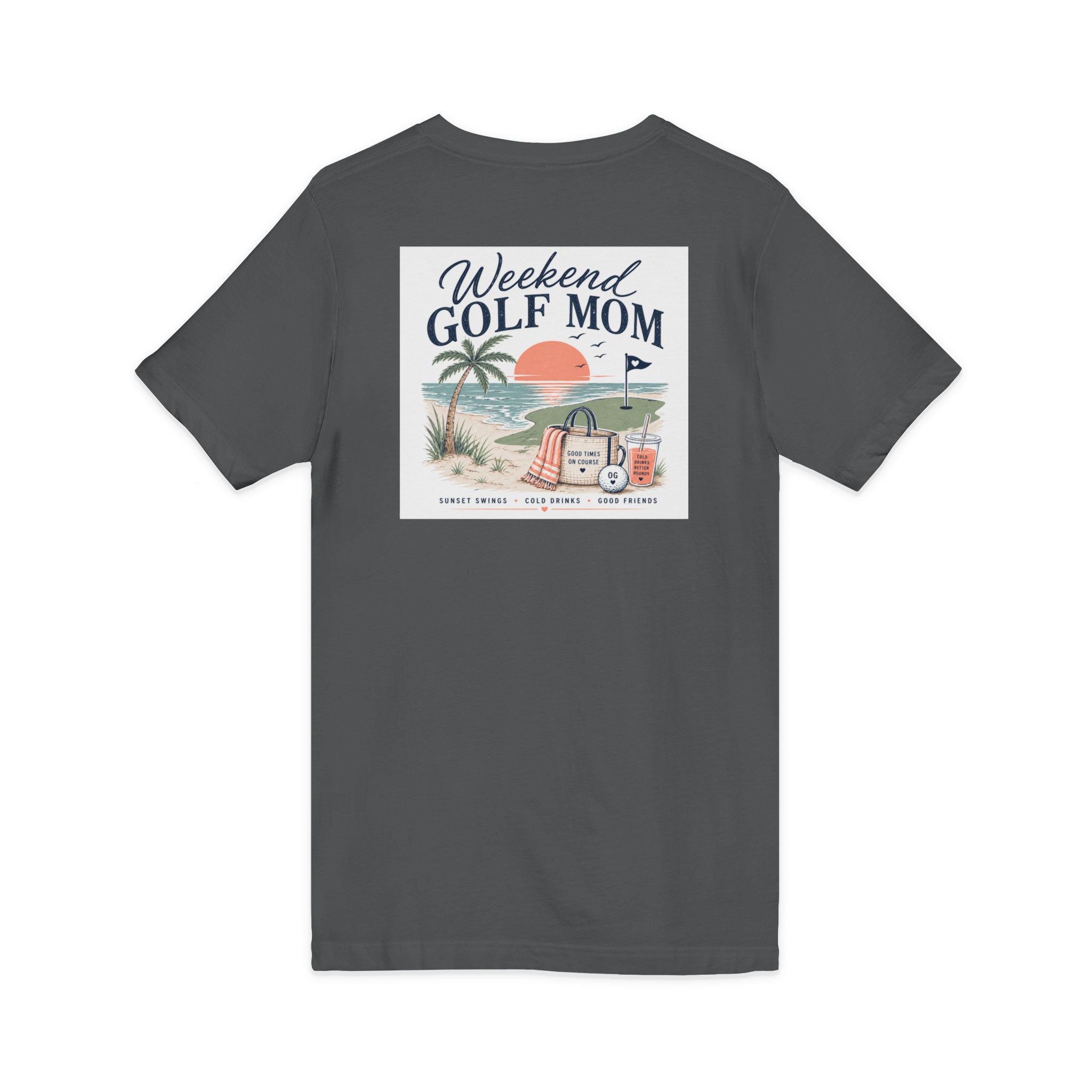 Weekend Golf Mom V-Neck Tee — Golfing Mom Graphic T-Shirt