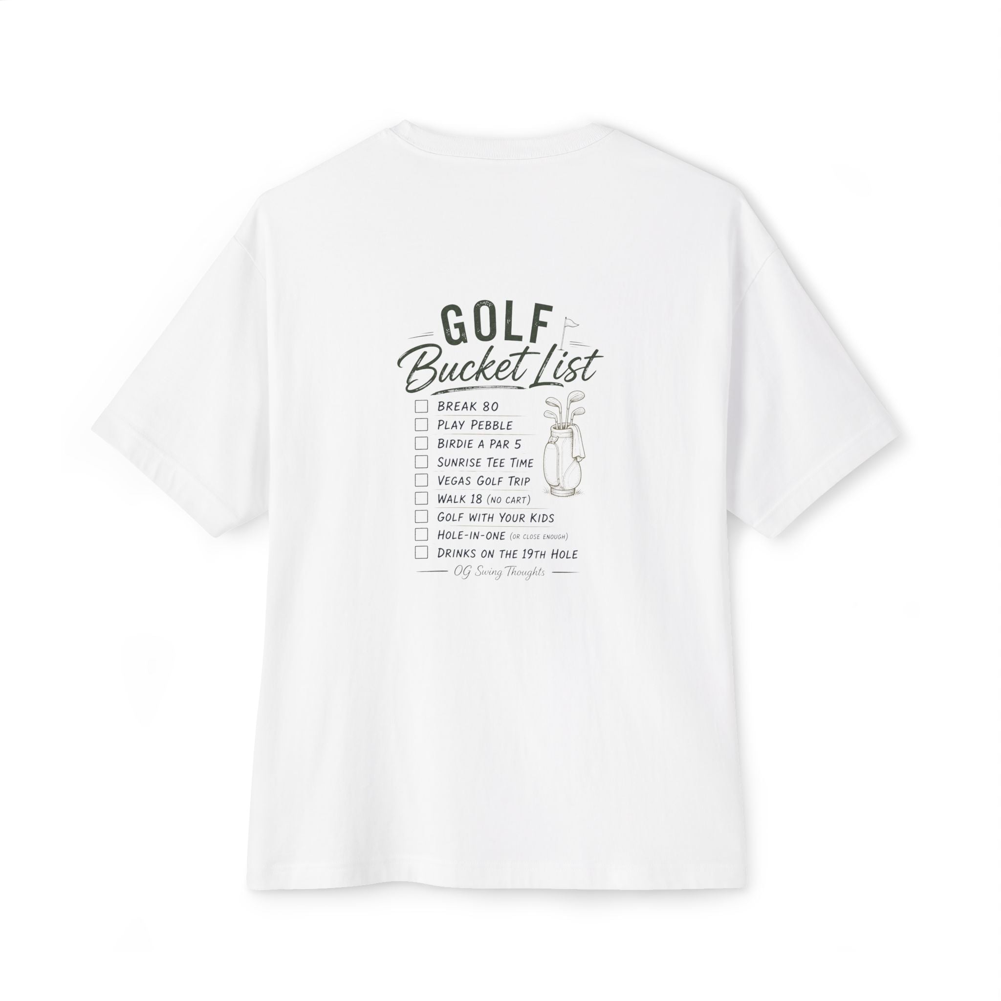 Golf Bucket List Tee — Casual Oversized Golf T‑Shirt