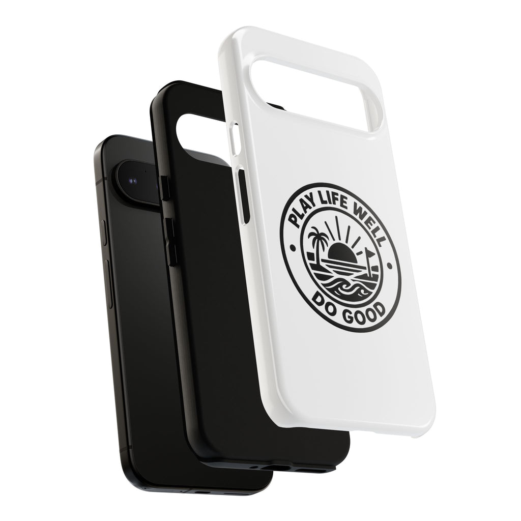 Phone Case — "Play Life Well, Do Good" Minimal Beach Badge