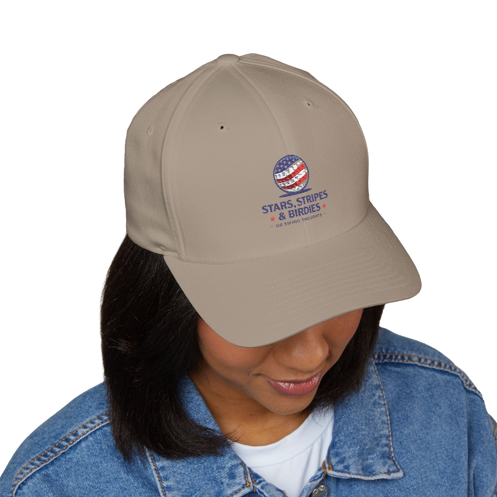 Embroidered 'Stars, Stripes & Birdies' Patriotic Structured Cap
