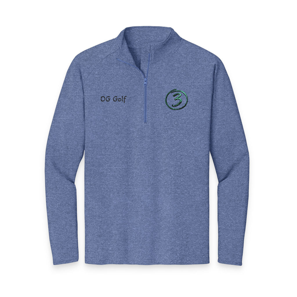 "Put Me Down for 3" OG Golf Quarter-Zip Pullover with Embroidered Logo