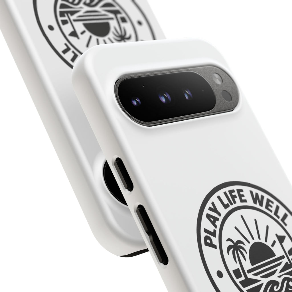 Phone Case — "Play Life Well, Do Good" Minimal Beach Badge