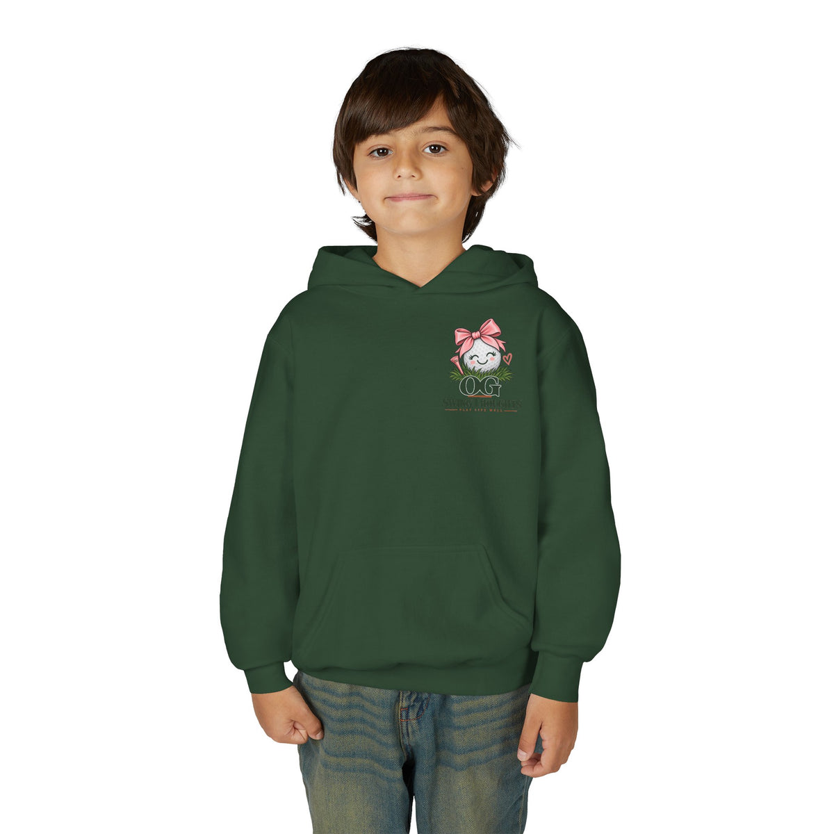 "Future Golf Pro" Youth Golf Hoodie — "OG Swing Thoughts" Cute Girl Golfer Graphic