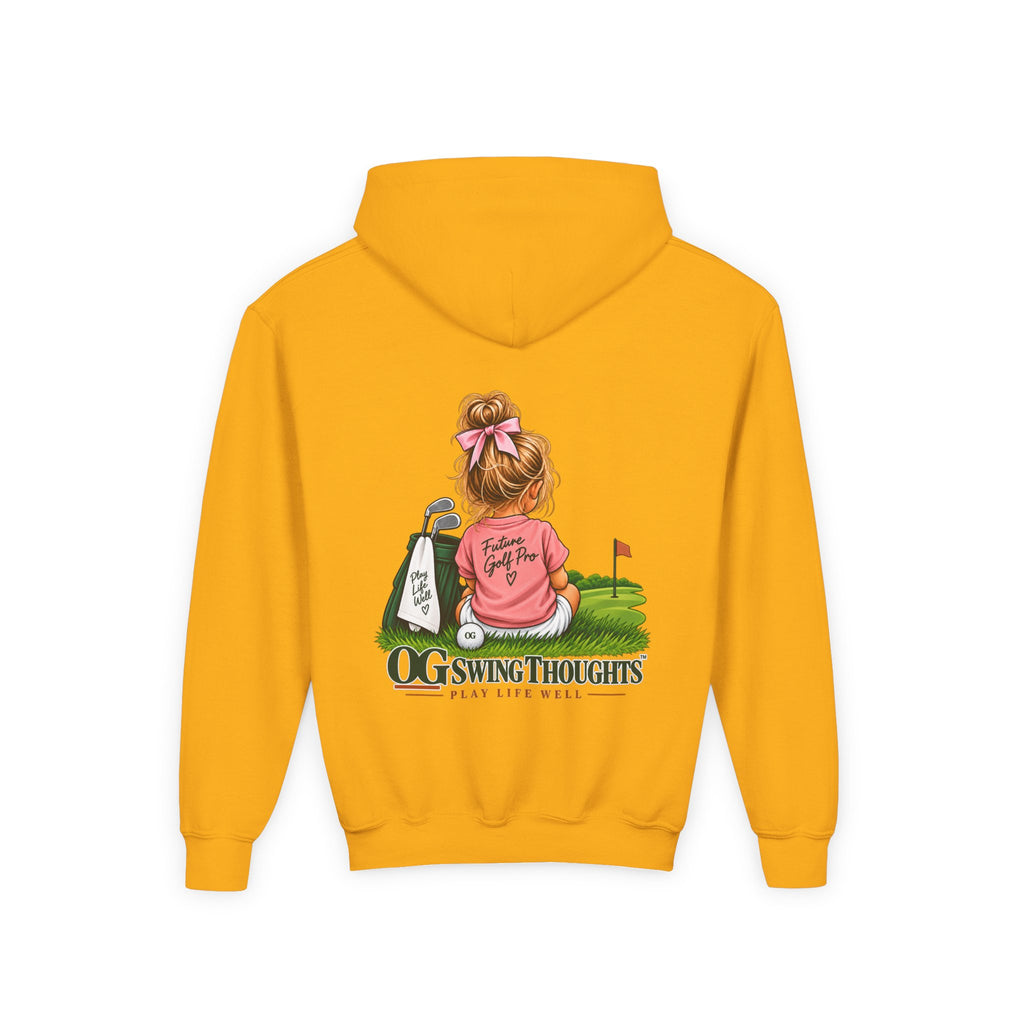 "Future Golf Pro" Youth Golf Hoodie — "OG Swing Thoughts" Cute Girl Golfer Graphic