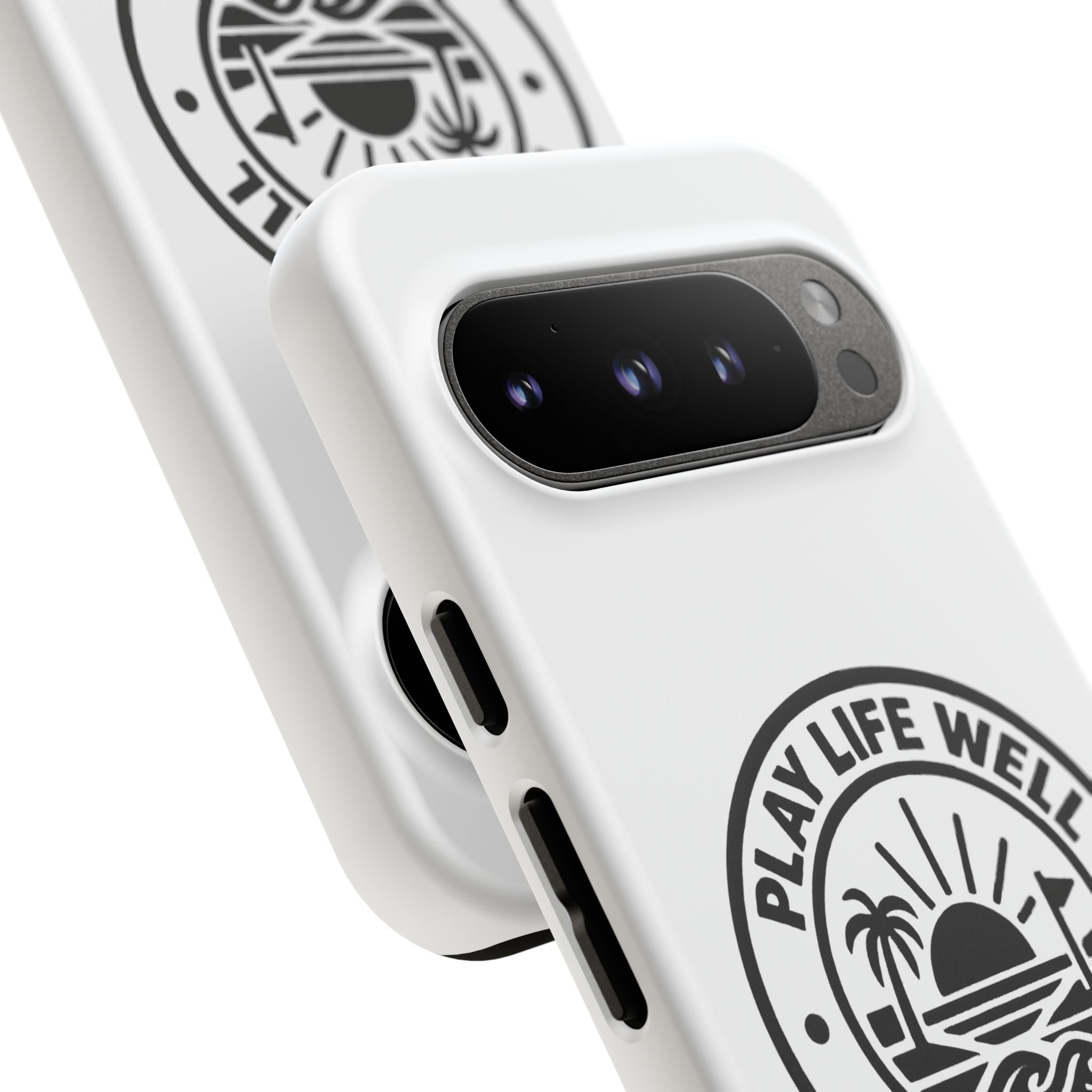 Phone Case — "Play Life Well, Do Good" Minimal Beach Badge