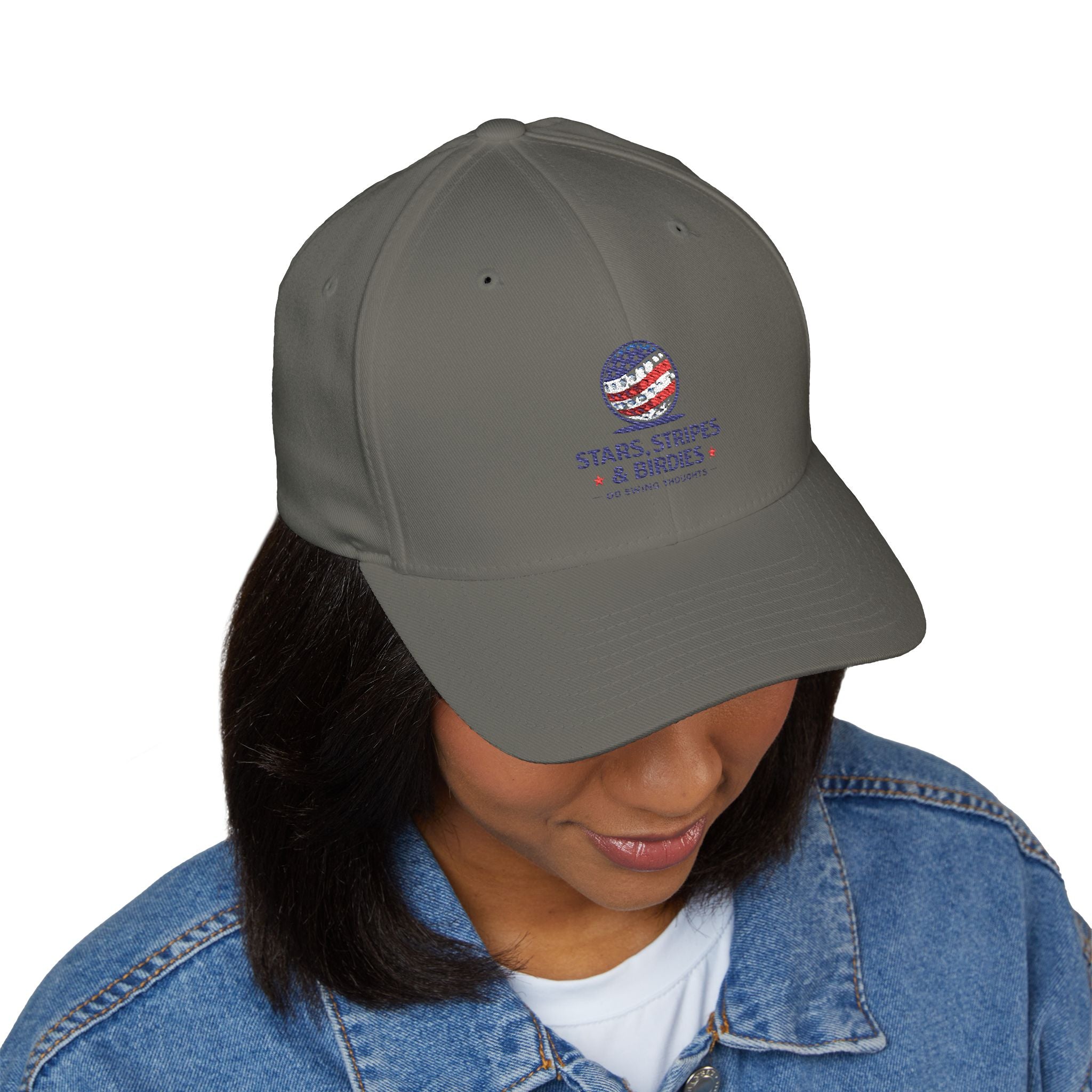 Embroidered 'Stars, Stripes & Birdies' Patriotic Structured Cap