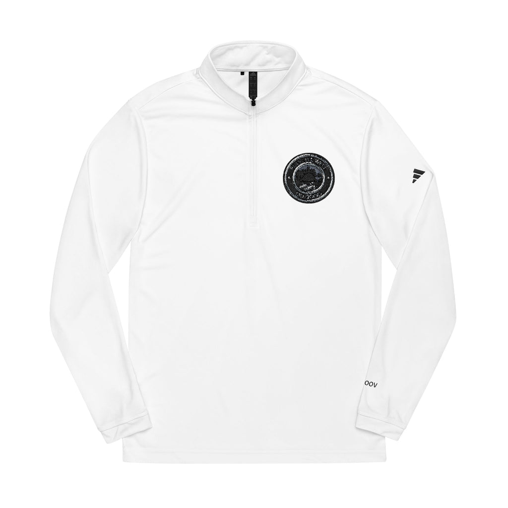 adidas Embroidered Play Life Well Do Good Quarter-Zip Pullover — Performance Golf Top