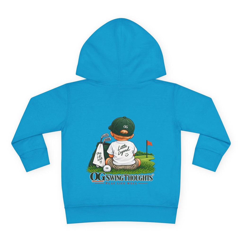 "Little Legend" Toddler Hoodie - 'OG Swing Thoughts' Cute Golf Kid Pullover Fleece