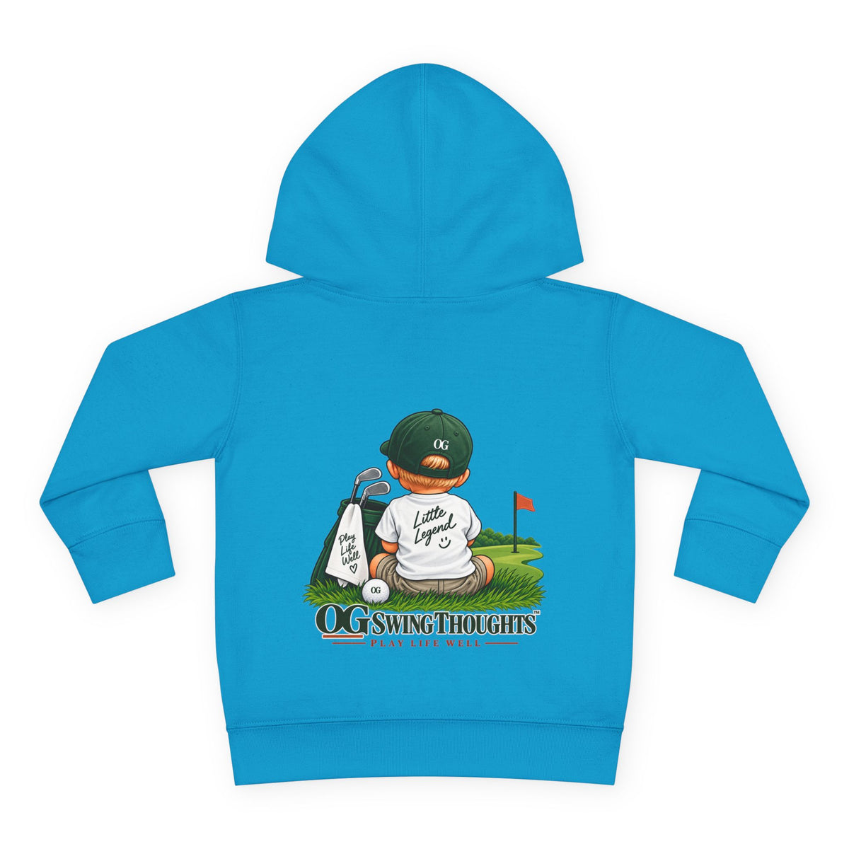 "Little Legend" Toddler Hoodie - 'OG Swing Thoughts' Cute Golf Kid Pullover Fleece