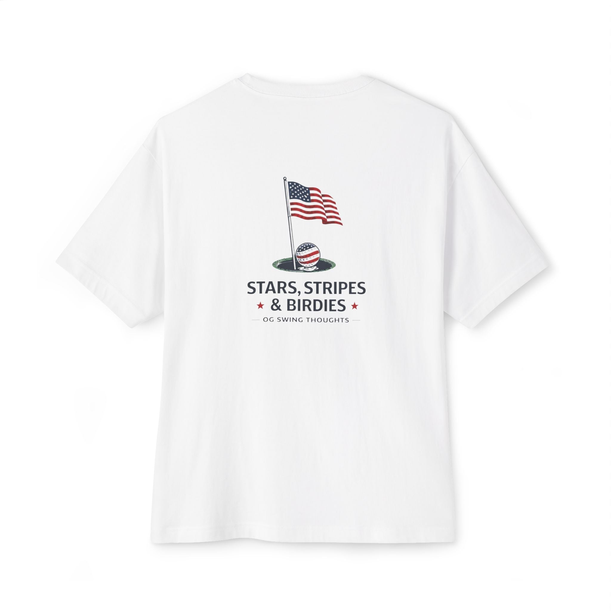 Patriotic Stars & Stripes Tee — American Flag & Golf Ball Graphic
