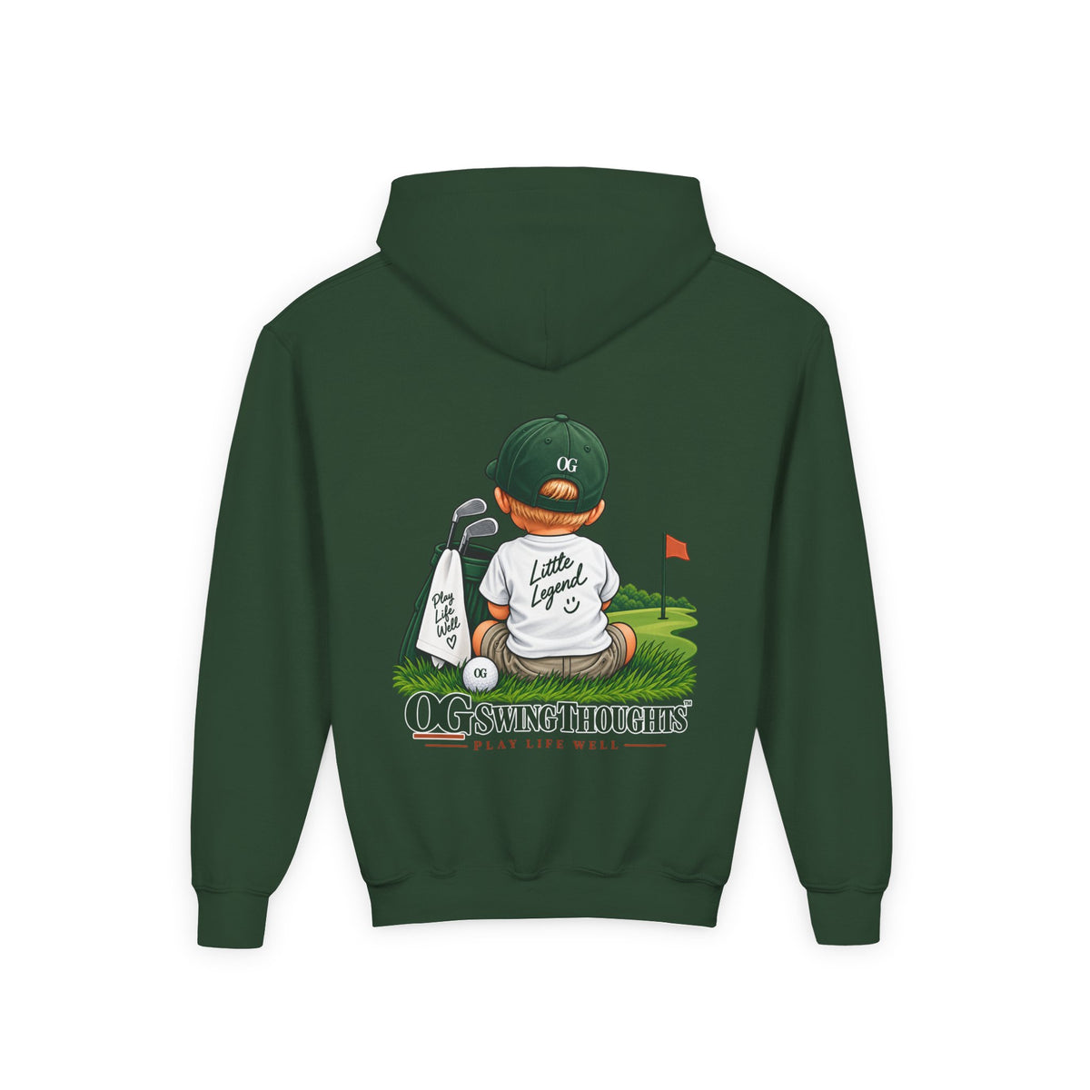"Little Legend" Youth Golf Hoodie — "OG Swing Thoughts" Kids Golf Pullover
