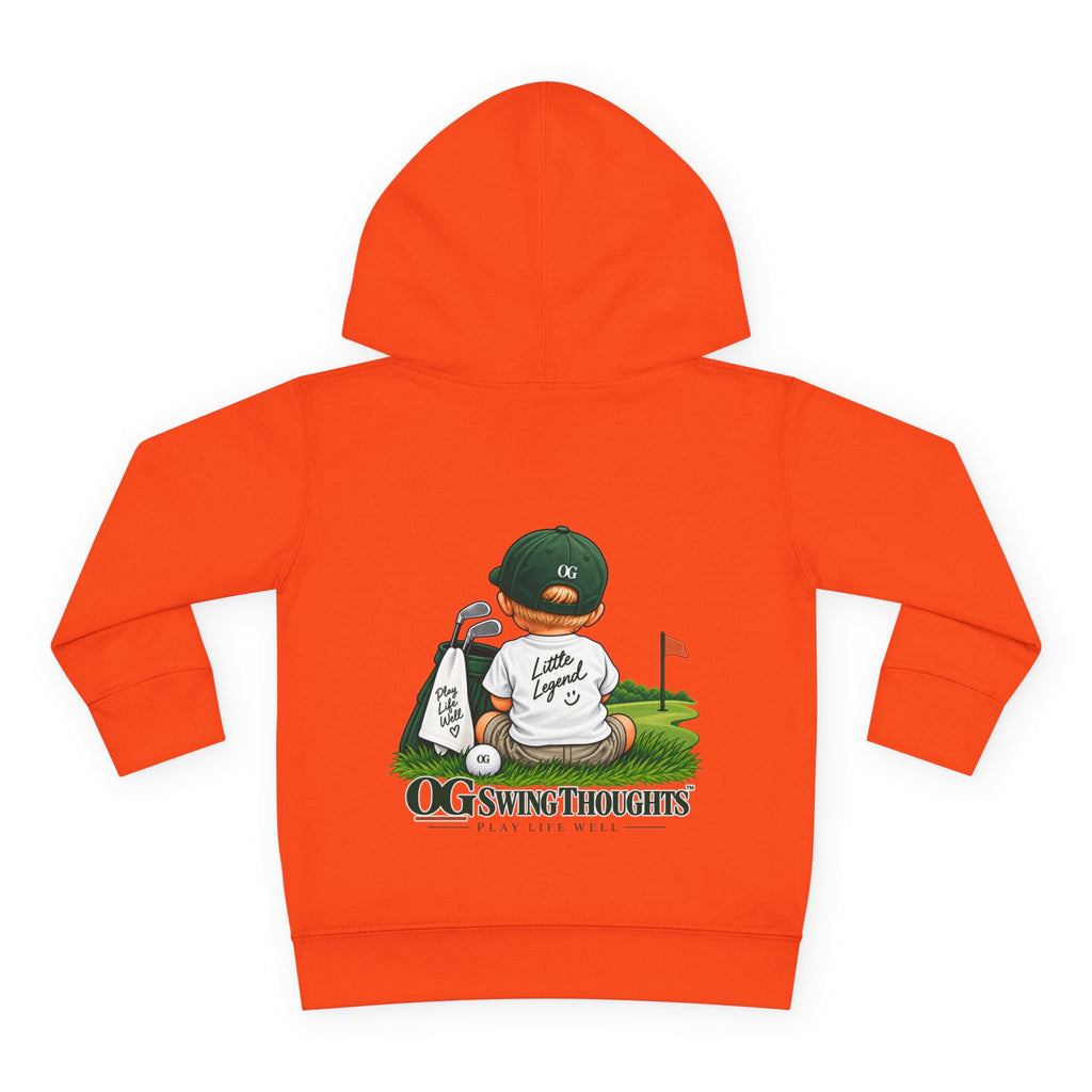 "Little Legend" Toddler Hoodie - 'OG Swing Thoughts' Cute Golf Kid Pullover Fleece
