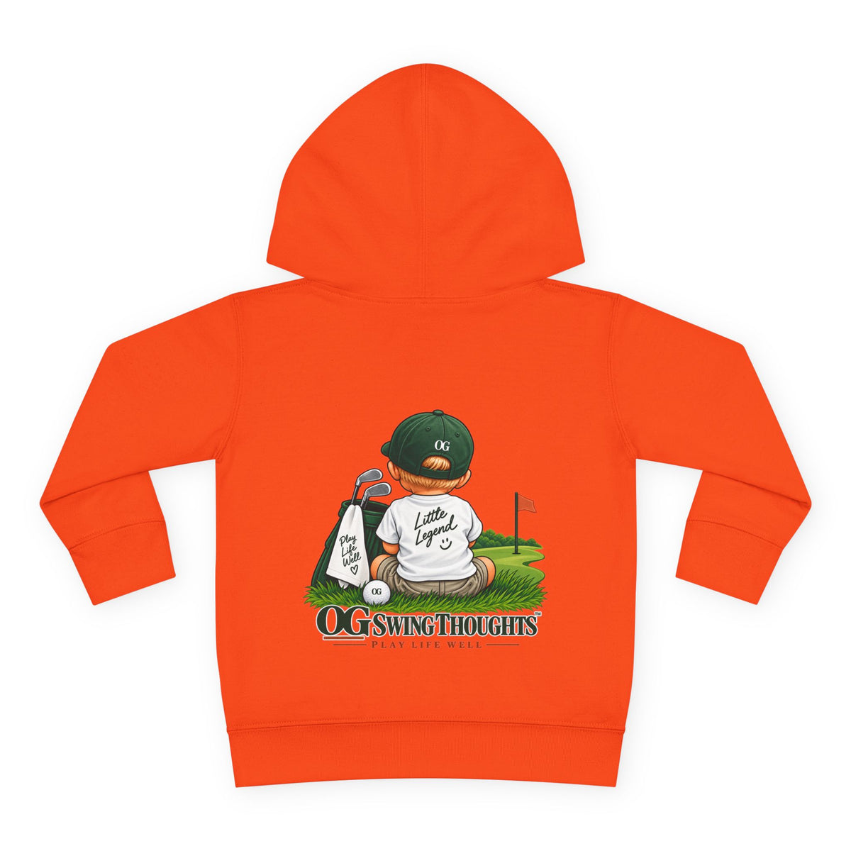 "Little Legend" Toddler Hoodie - 'OG Swing Thoughts' Cute Golf Kid Pullover Fleece