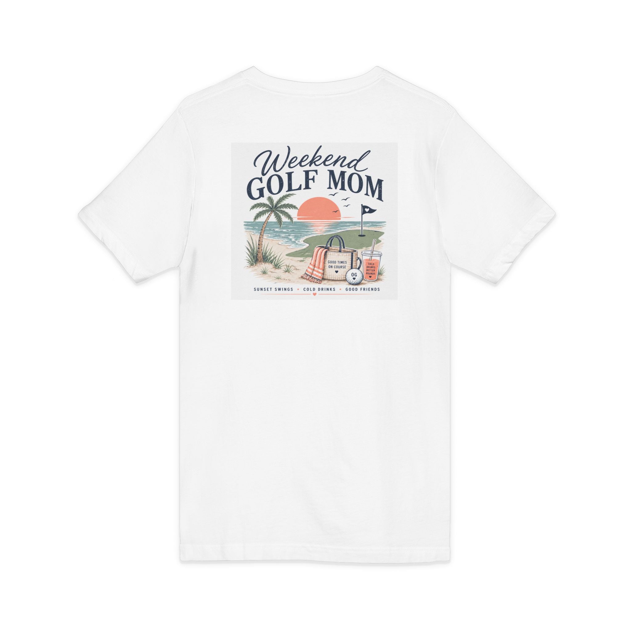 Weekend Golf Mom V-Neck Tee — Golfing Mom Graphic T-Shirt