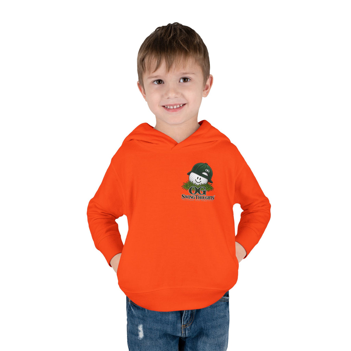 "Little Legend" Toddler Hoodie - 'OG Swing Thoughts' Cute Golf Kid Pullover Fleece
