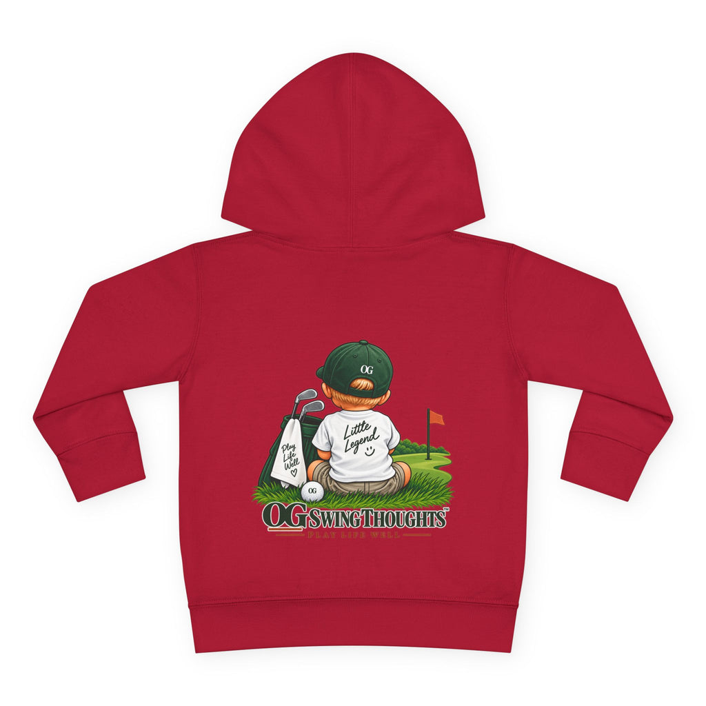 "Little Legend" Toddler Hoodie - 'OG Swing Thoughts' Cute Golf Kid Pullover Fleece
