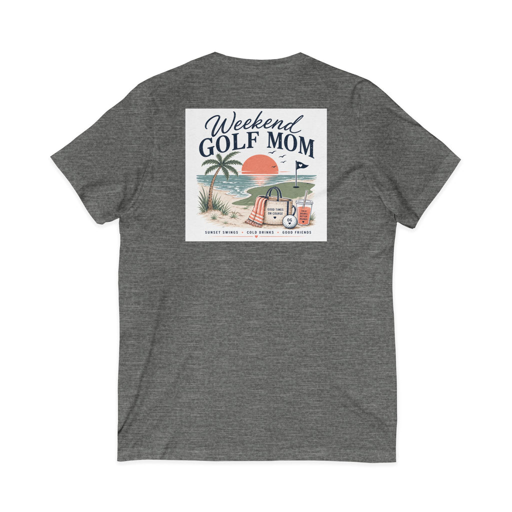 Weekend Golf Mom V-Neck Tee — Golfing Mom Graphic T-Shirt