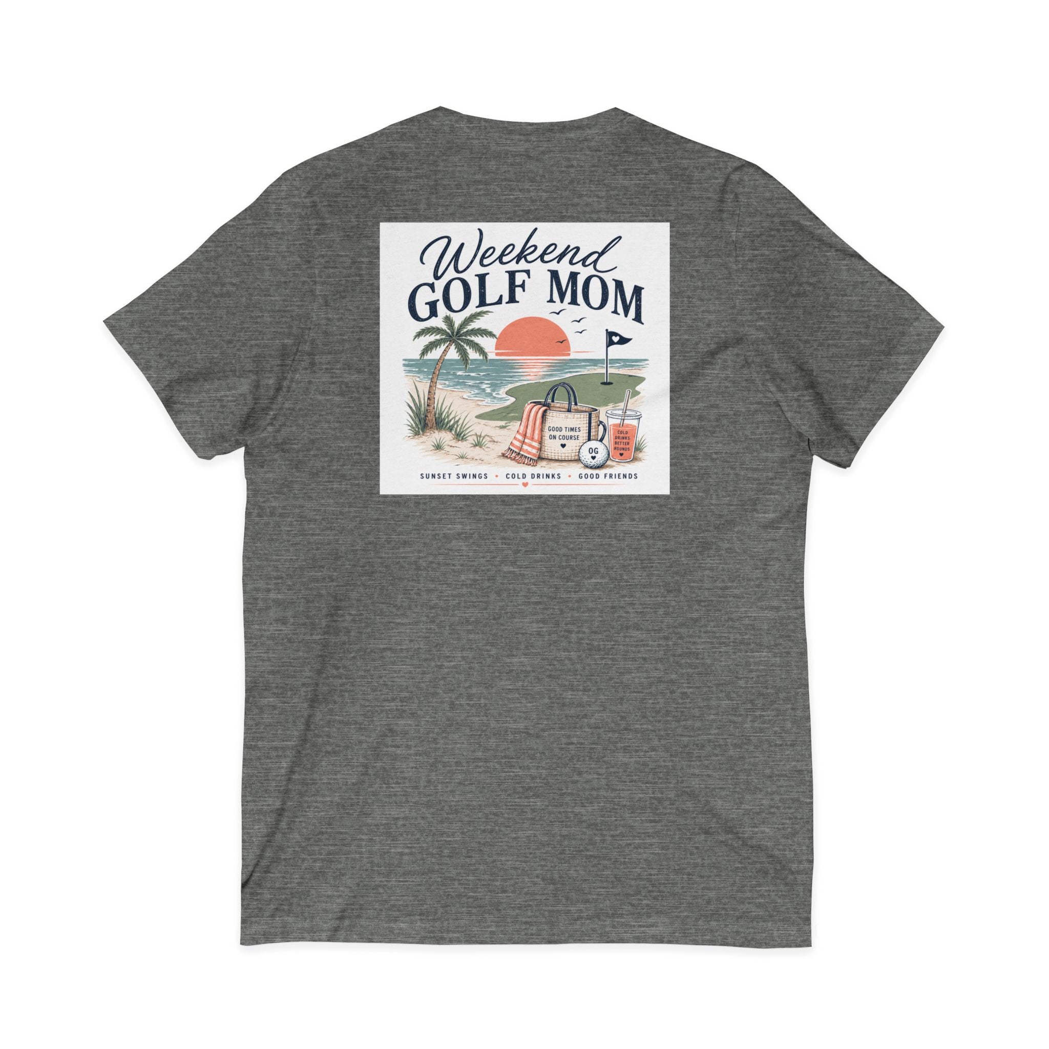 Weekend Golf Mom V-Neck Tee — Golfing Mom Graphic T-Shirt