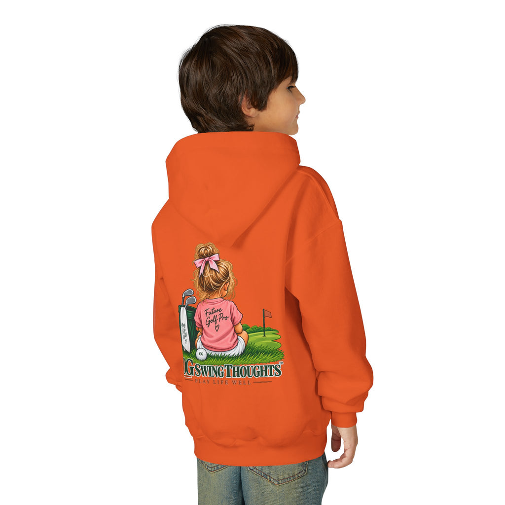 "Future Golf Pro" Youth Golf Hoodie — "OG Swing Thoughts" Cute Girl Golfer Graphic