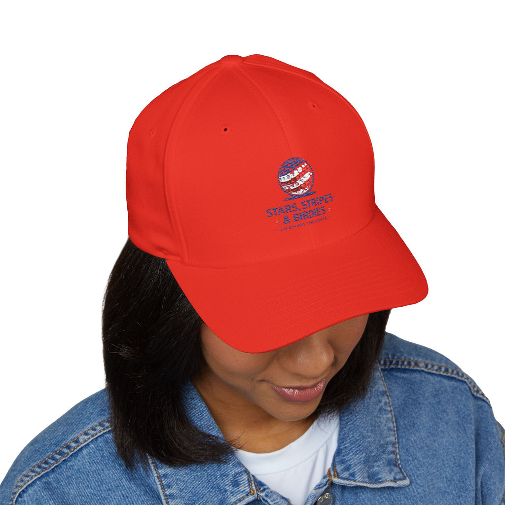 Embroidered 'Stars, Stripes & Birdies' Patriotic Structured Cap