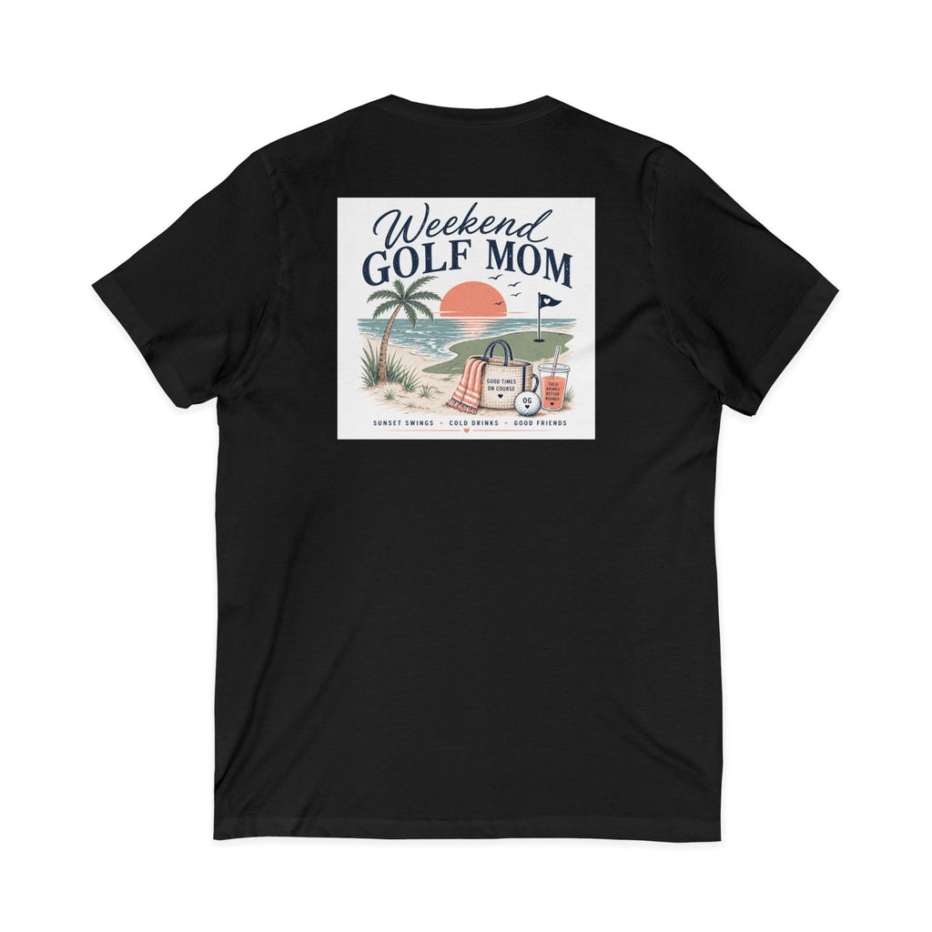 Weekend Golf Mom V-Neck Tee — Golfing Mom Graphic T-Shirt