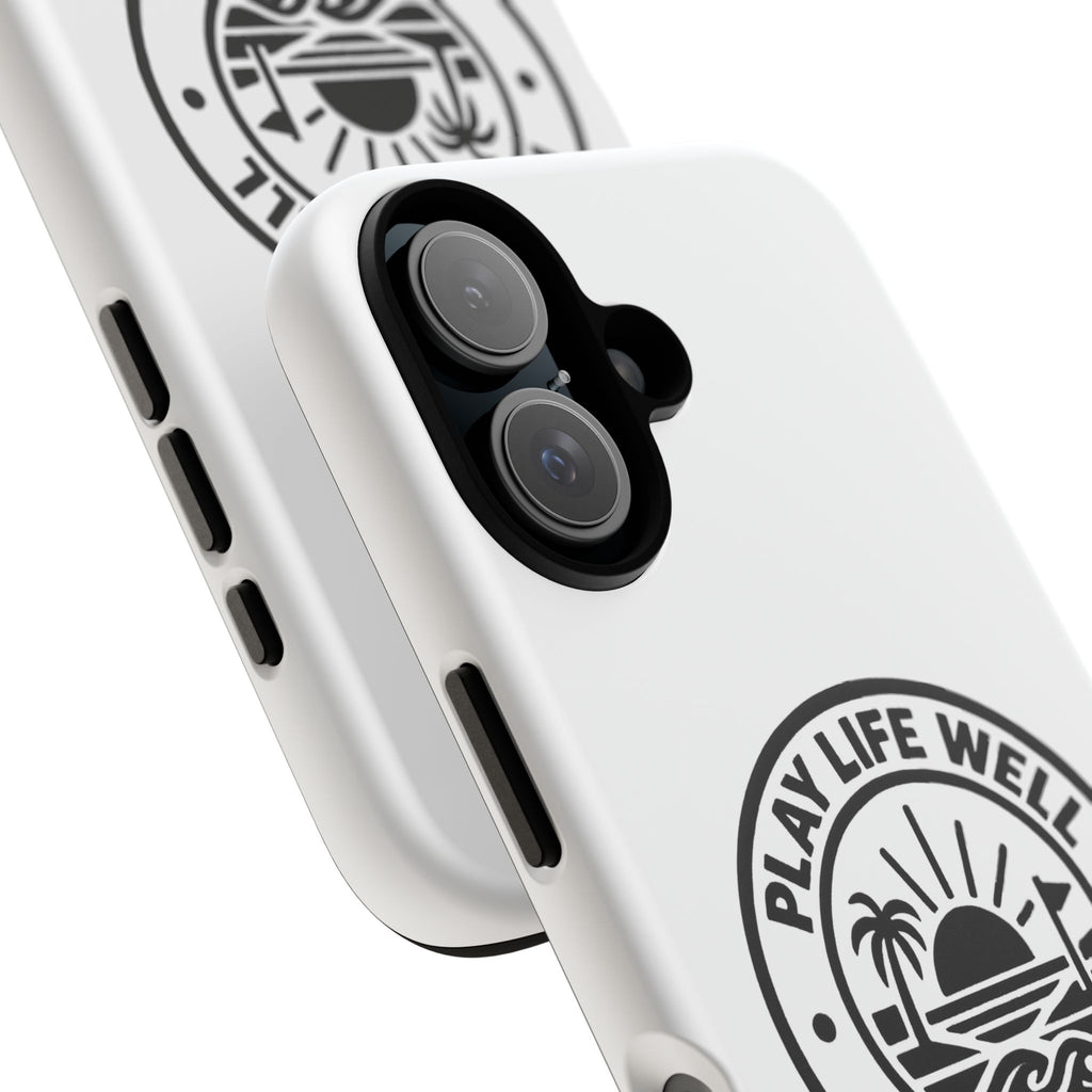 Phone Case — "Play Life Well, Do Good" Minimal Beach Badge